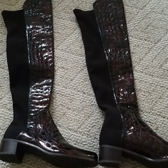 Brown boots snake skinleather